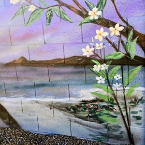 backyard mural beach coast