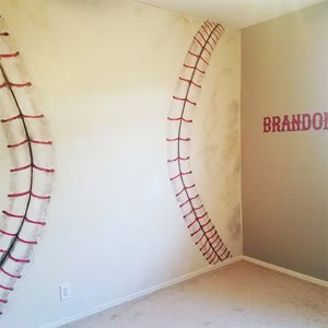 interior mural baseball