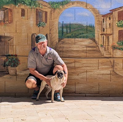 italian countryside street mural