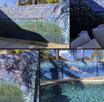 magiacal water tropical mermaid mural